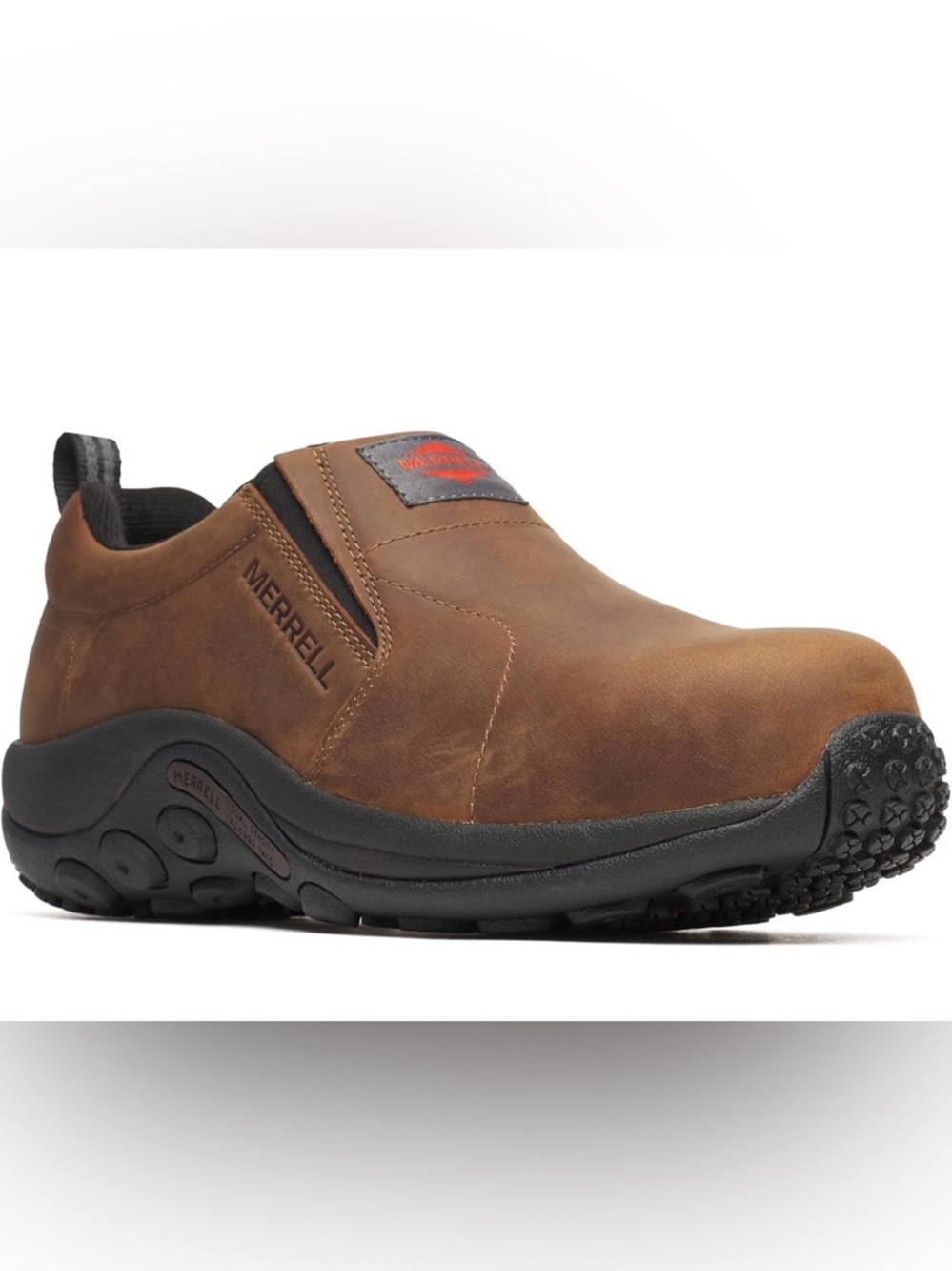 Merrell Brown Leather Slip-On Loafer with Black Sole